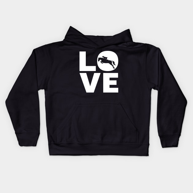 Love Horse Riding Gift For Riders Kids Hoodie by OceanRadar